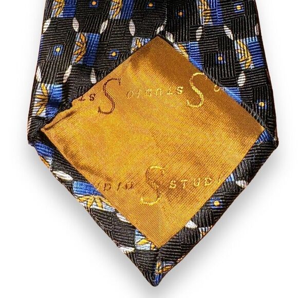 Robert Talbott Studio Blue & Black Handmade in USA Tie - Picture 4 of 6